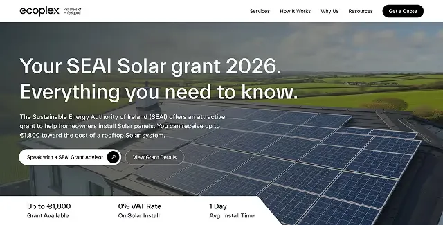 Ecoplex Solar website rebuild screenshot